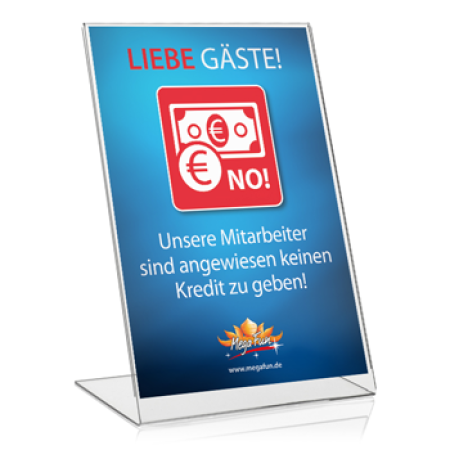 Hinweisschild "Kein Kredit"